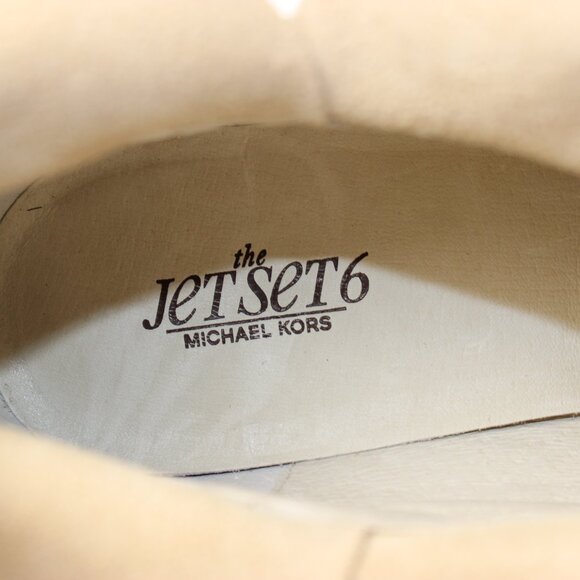 Michael Kors The Jet Set 6 Walton Bone Tan Suede Leather Ankle Boots Size 10 - Picture 7 of 9
